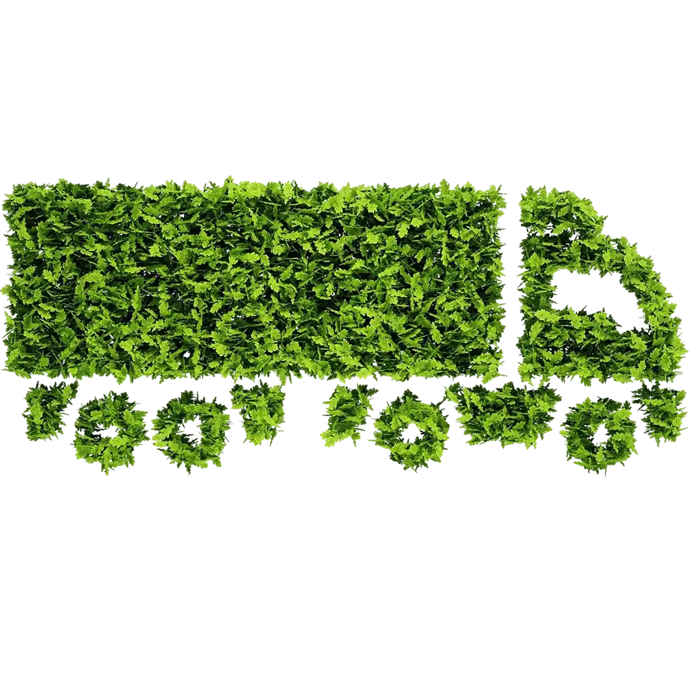 Camion construit de feuille verte