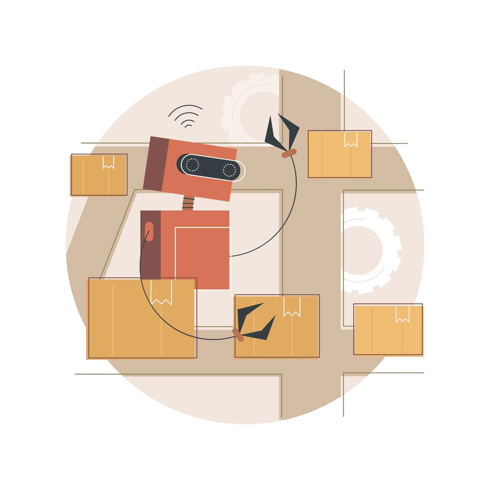 Robot qui explique le E-fulfillment